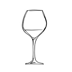 Wine glass. Vector sketch, doodle. Champagne glass hand drawn outline doodle icon.
