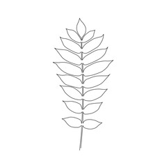 One line drawing vector leaf. Minimal art.