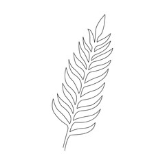 Obraz premium One line drawing vector leaf. Minimal art.