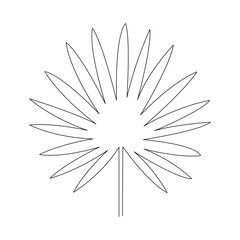 Obraz premium One line drawing vector leaf. Minimal art.