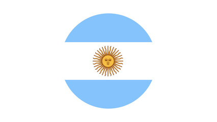 Argentina flag circle, vector image and icon.