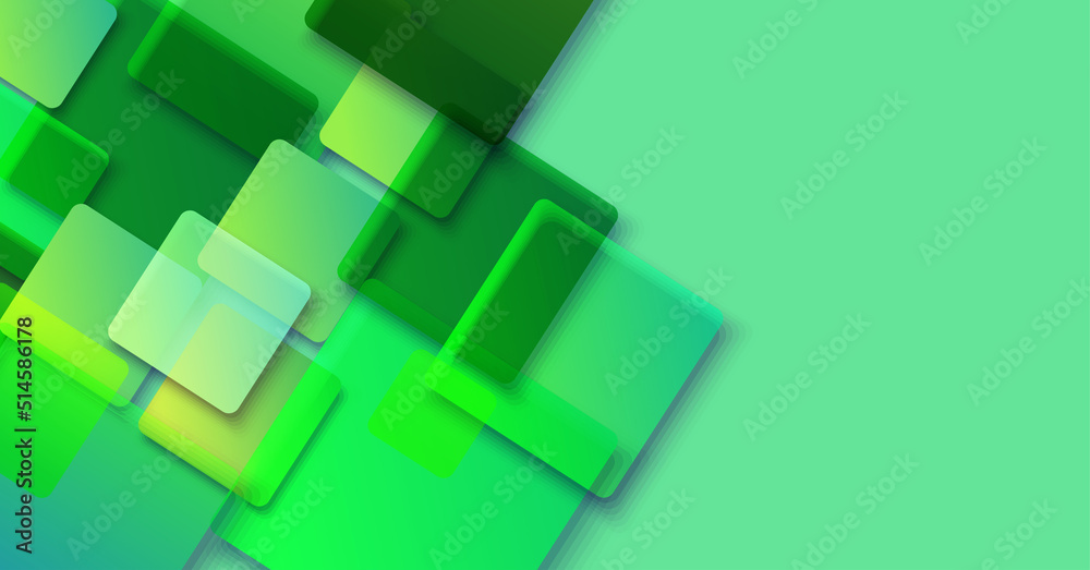 Aufkleber abstract vector background of green squares. vector banner with copy space