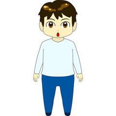 ちびキャラのイラスト（男・正面）