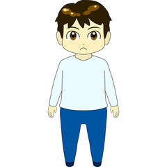 ちびキャラのイラスト（男・正面）