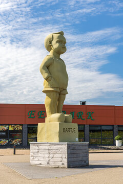 Beilen, The Netherlands - June 29,2022: Large statue of Bartje in Beilen main character in a series of Dutch books and symbol for the province of Drenthe in The Netherlands