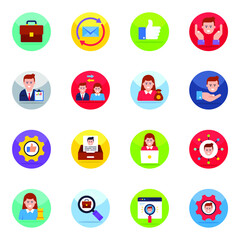 Pack of Human Resource Flat Icons
