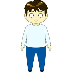 ちびキャラのイラスト（男・正面）