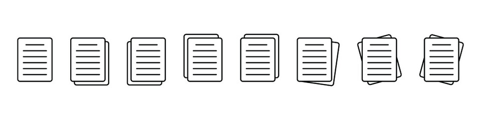Document icon. File, text document, a sheet of paper document.