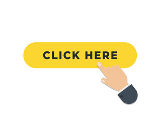 Click here button with hand pointer clicking vector illustration
