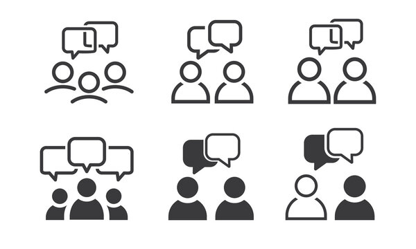 Speaking people, icon, vector. Chat, dialog bubble.