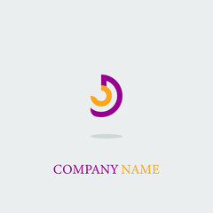 logo icon design letter D maroon orange color simple elegant trendy luxury