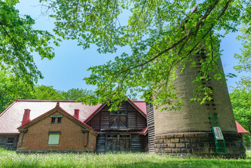 apporo Agricultural College Dairy Farm, one of Important Cultural Properties of Japan, in Sapporo City, Hokkaido, Japan..