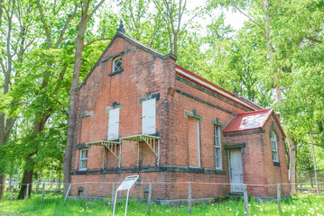 Obraz premium apporo Agricultural College Dairy Farm, one of Important Cultural Properties of Japan, in Sapporo City, Hokkaido, Japan..