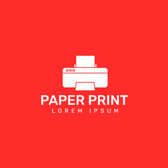 Paper print logo design template