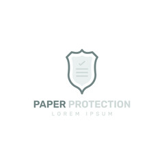 Paper protection logo design template