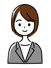 スーツ姿で微笑む女性（上半身）