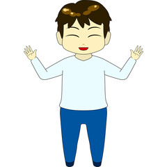 ちびキャラのイラスト（男・正面）