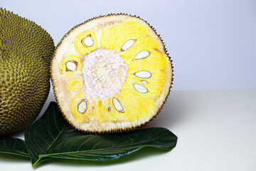 jackfruit with seed and leaf for eat