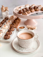 cup of coffee and cookies