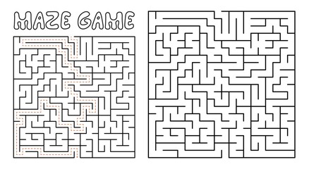 Maze game for kids. Maze puzzle with solution © Visual Content