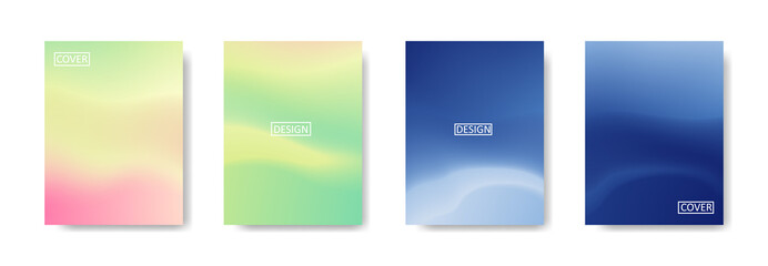 Fototapeta premium Set of abstract background with beautiful gradation color, colorful background for poster flyer banner backdrop.vertical banner.cool fluid background vector illustration