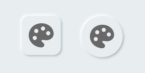 Palette solid icon in neomorphic design style. Art symbol vector illustration.