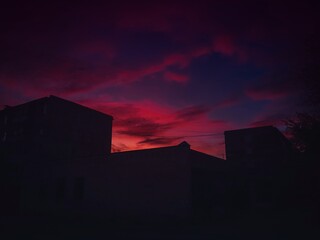 sunset over the city