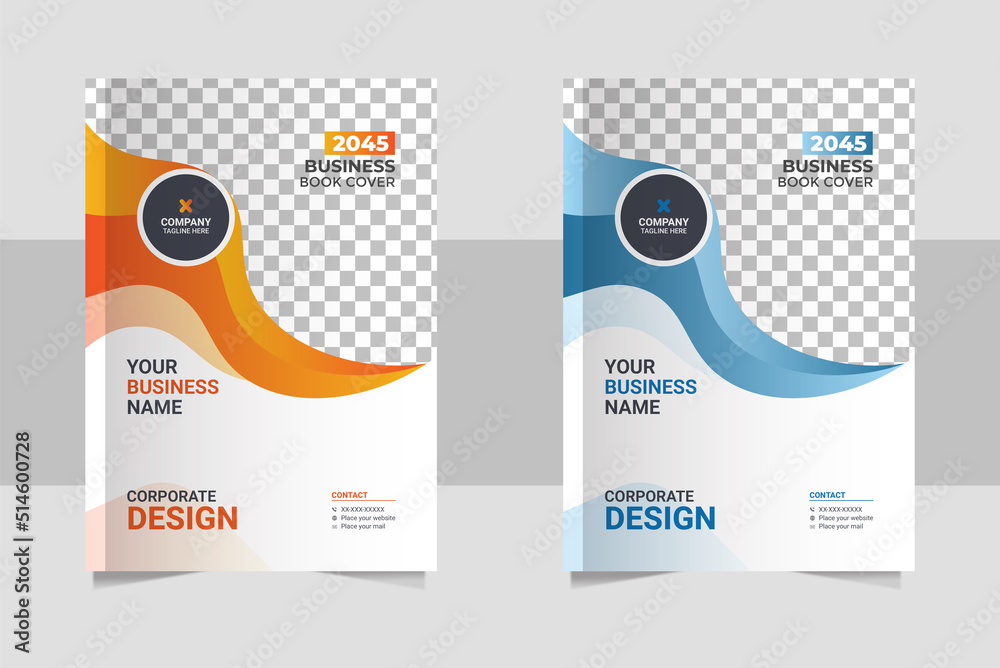 Wall mural annual report brochure flyer design, corporate business book cover design template