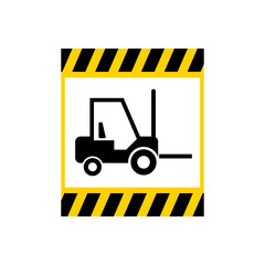 Hazard warning forklift icon isolated on white background