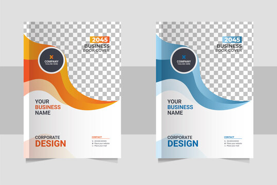 Annual report brochure flyer design, Corporate business book cover design template