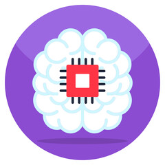 Premium download icon of brain processor