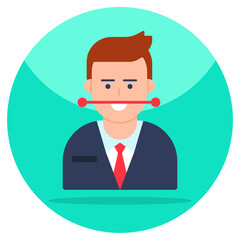 An editable design icon of face recognition