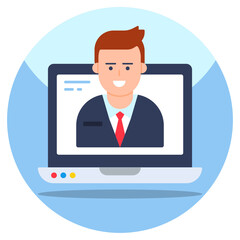 A unique design icon of online businessman