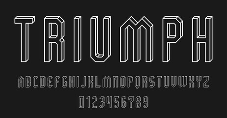 Set of alphabets font letters and numbers modern abstract design with 3D concept vector illustration