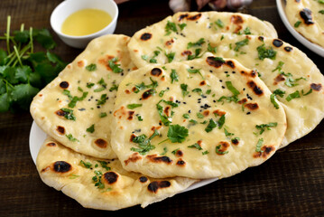 Homemade indian naan bread