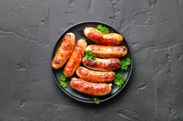 Barbecue bratwurst on plate