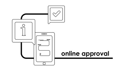 Creating a business online. Black and white contour icons with phone and mail, symbolizing the beginning of opening your own business from home with a high response rate