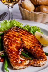 Grilled salmon fillet