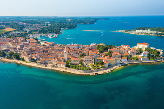 Aerial view of Porec town, Istra, Croatia