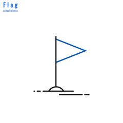Flag icon, Competition flag, Business milestone, success, Thin line editable stroke

