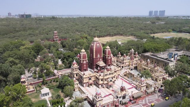 An Aerial Shot of Birla Mandir at New Delhi in India