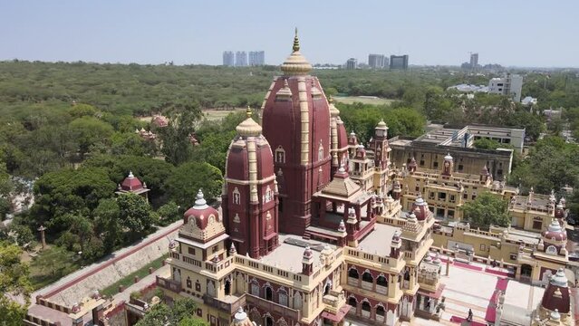 An Aerial Shot of Birla Mandir at New Delhi in India
