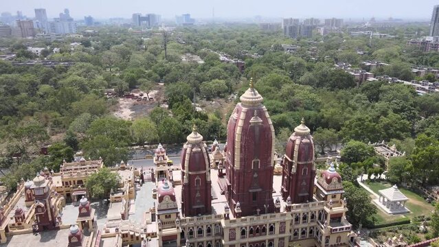 An Aerial Shot of Birla Mandir at New Delhi in India