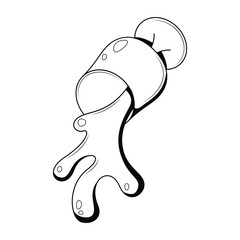 Abstract Doodle Elements Hand Drawn Drink Liquid Beverage Cocktail Alcohol With Splash Sketch Vector Design Style Background Illustration For Restaurant Cafe Illustration Icons