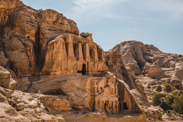 ruins of old city in Petra, Jordan