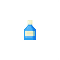 Medical bottle with label. Flat vector illustration.
