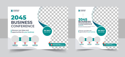 Marketing Business Live Webinar Banner Invitation and Social Media post template, Business Converence invitation design template