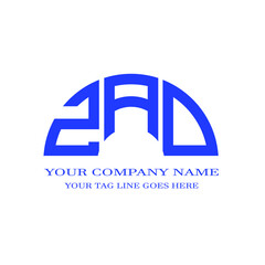 ZAD letter logo creative design with vector graphic