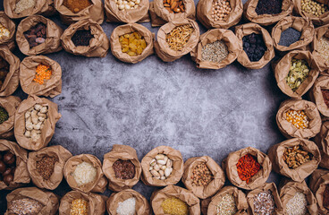 Fototapeta premium nuts and dried fruits. Spices. Fruits. Product. Concept. 