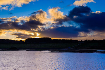 Dramatic clouds over the lake